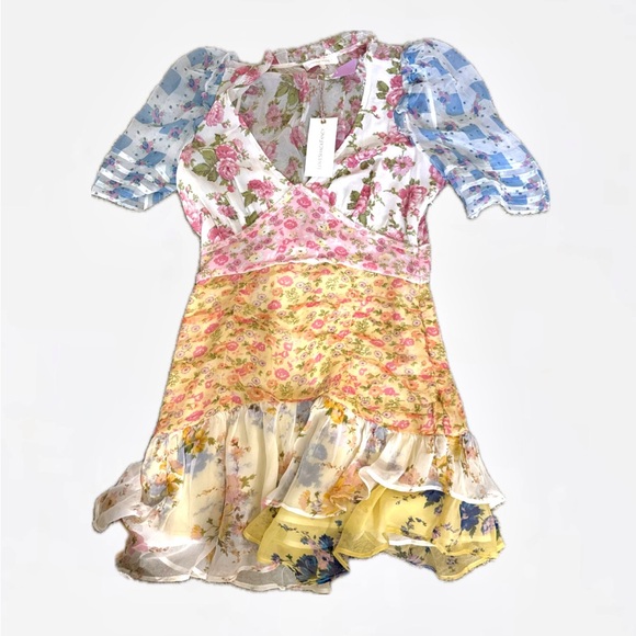Loveshackfancy Arlo silk mixed print picnic dress - Picture 3 of 7